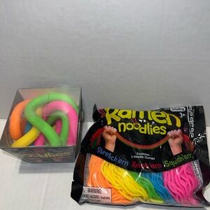 NeeDoh Noodles Sensory Toy Bundle – Stretchy Ramen & Cube Set (Ages 3+)